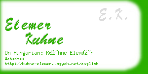 elemer kuhne business card